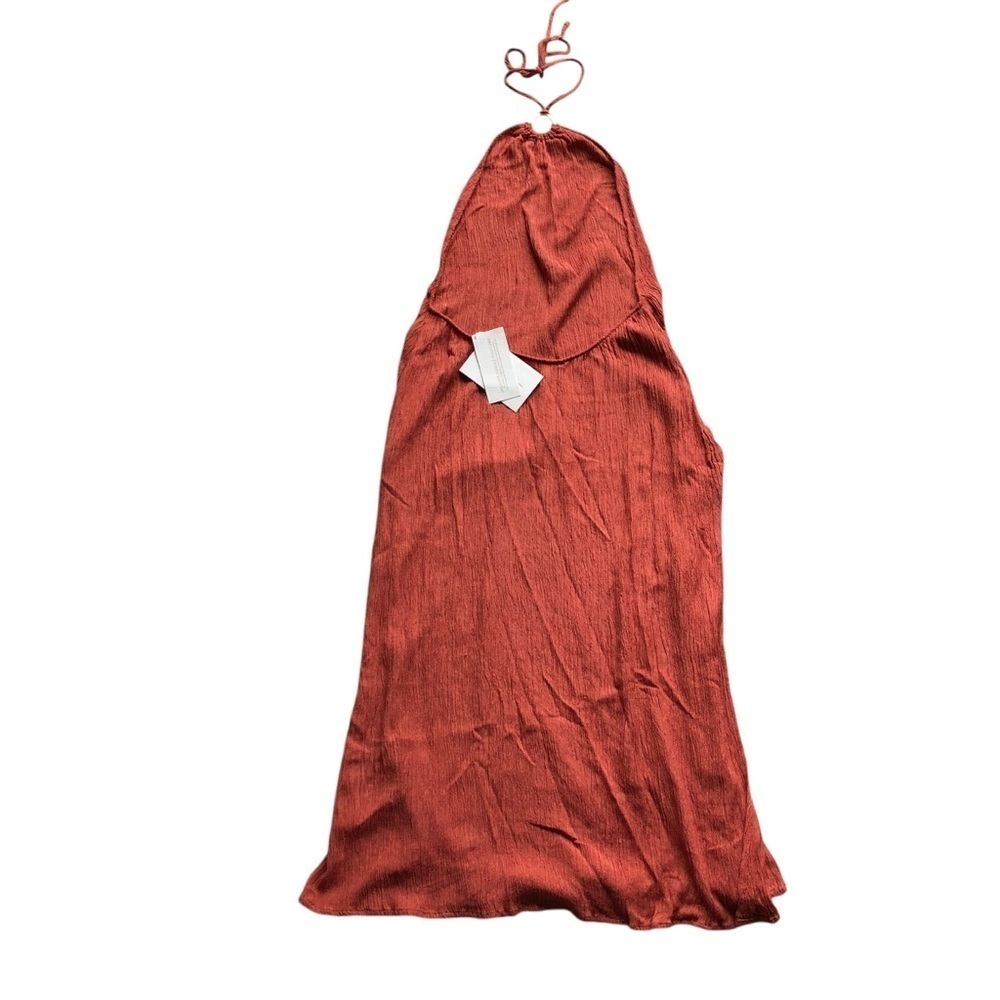 Savannah Morrow The Label Lana Dress Burnt Orange Halter Maxi Silk Bamboo Xxl — image 7 of 8